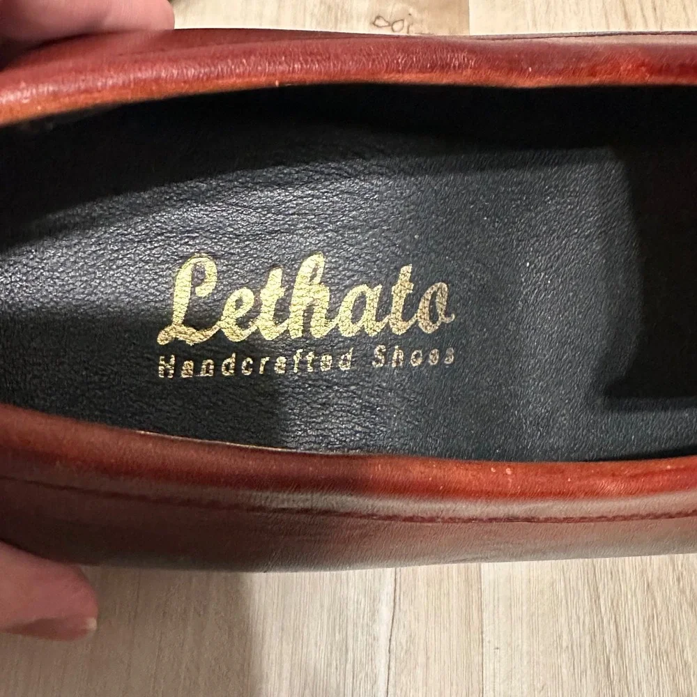 Lethato Handcrafted Leather Penny Loafer New without box Size 11.5/12 in‎ Brown